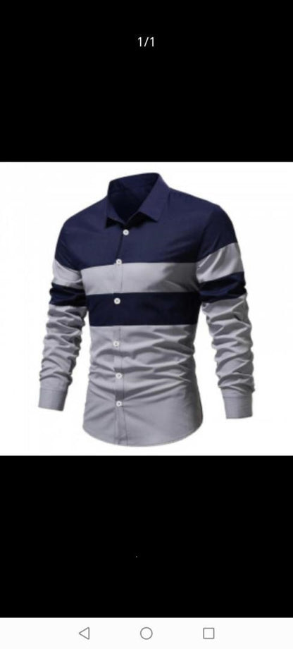 Bedrukt slim-fit  herenoverhemd met lange mouwen elegante model