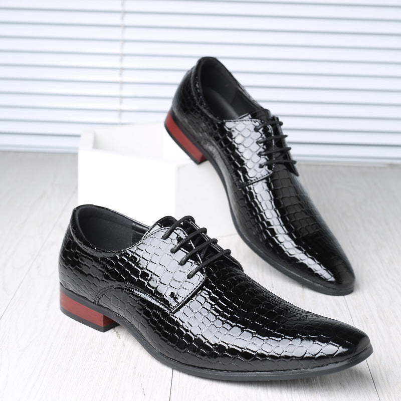 Mens Pointed Toe Leather Shoes British Korean Style