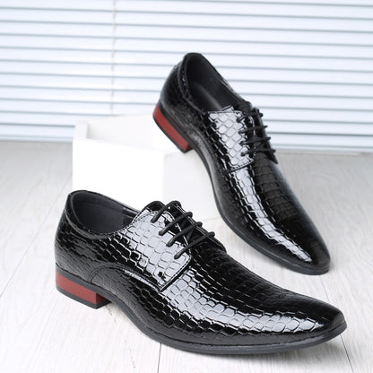 Mens Pointed Toe Leather Shoes British Korean Style