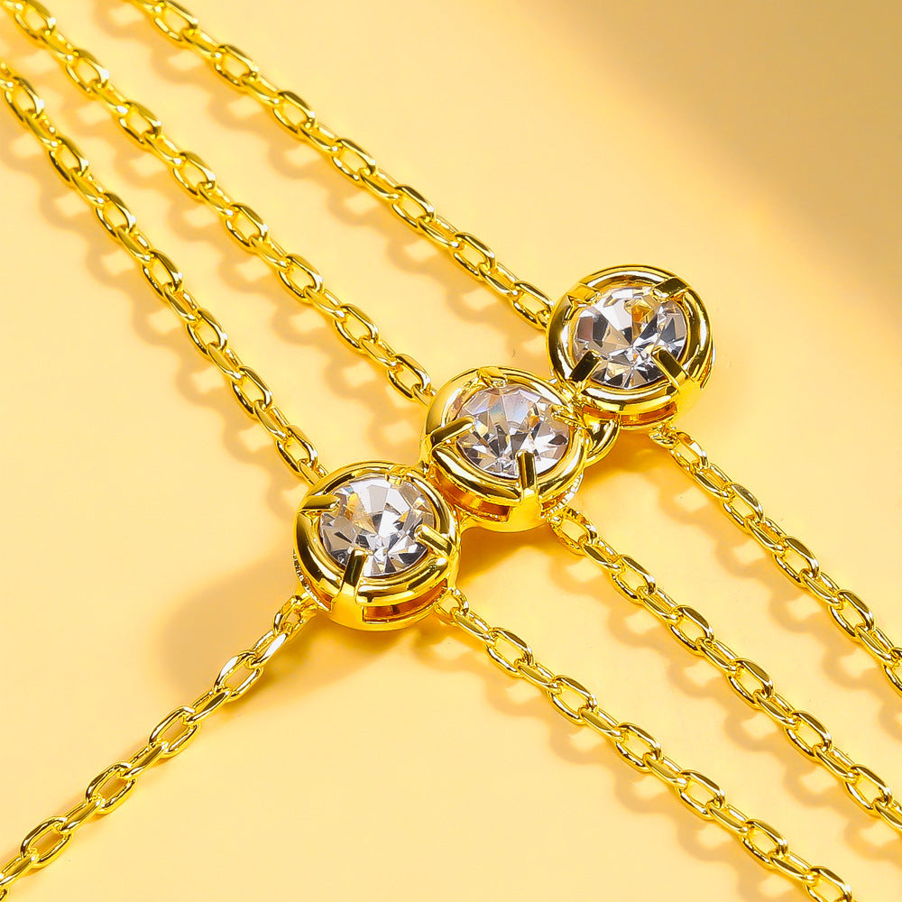 Rhinestone Layered Finger Chain Bracelet