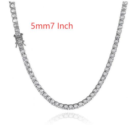 S925 Zilveren Moissanite Enkelrijige Tennisketting Unisex