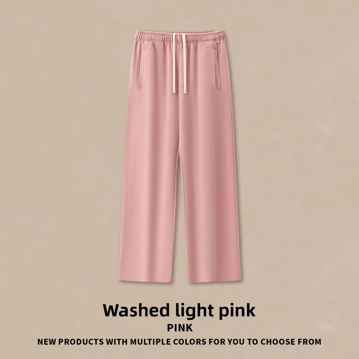 Heavyweight Washed Wide Leg Casual Pants