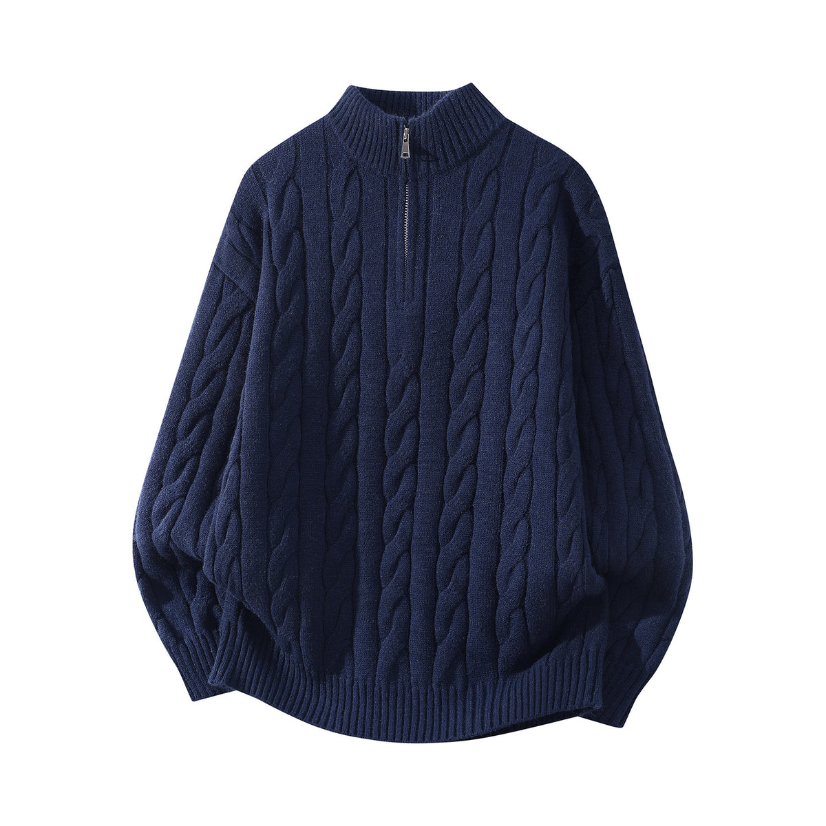 Mens Half Zip Cable Knit Sweater
