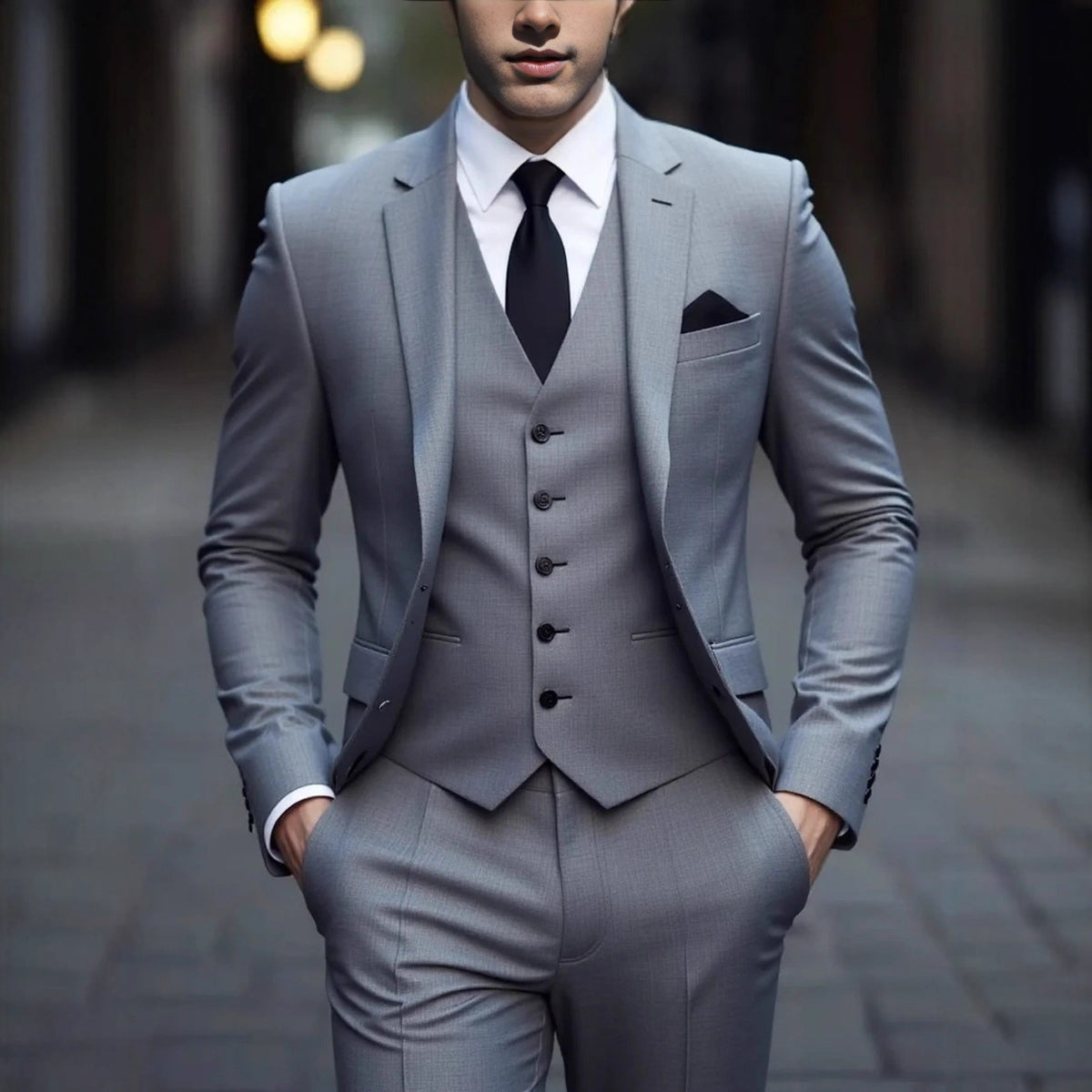 Men's Three-Piece Suit Business Casual Style
