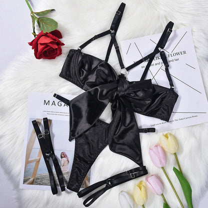 Bow Hollow Lingerie Three-Piece Set