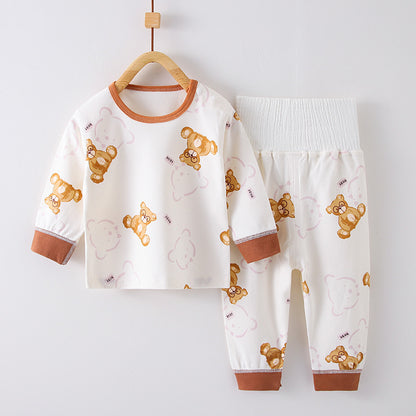 Childrens Cotton Pajama Set Long Sleeve Two-Piece