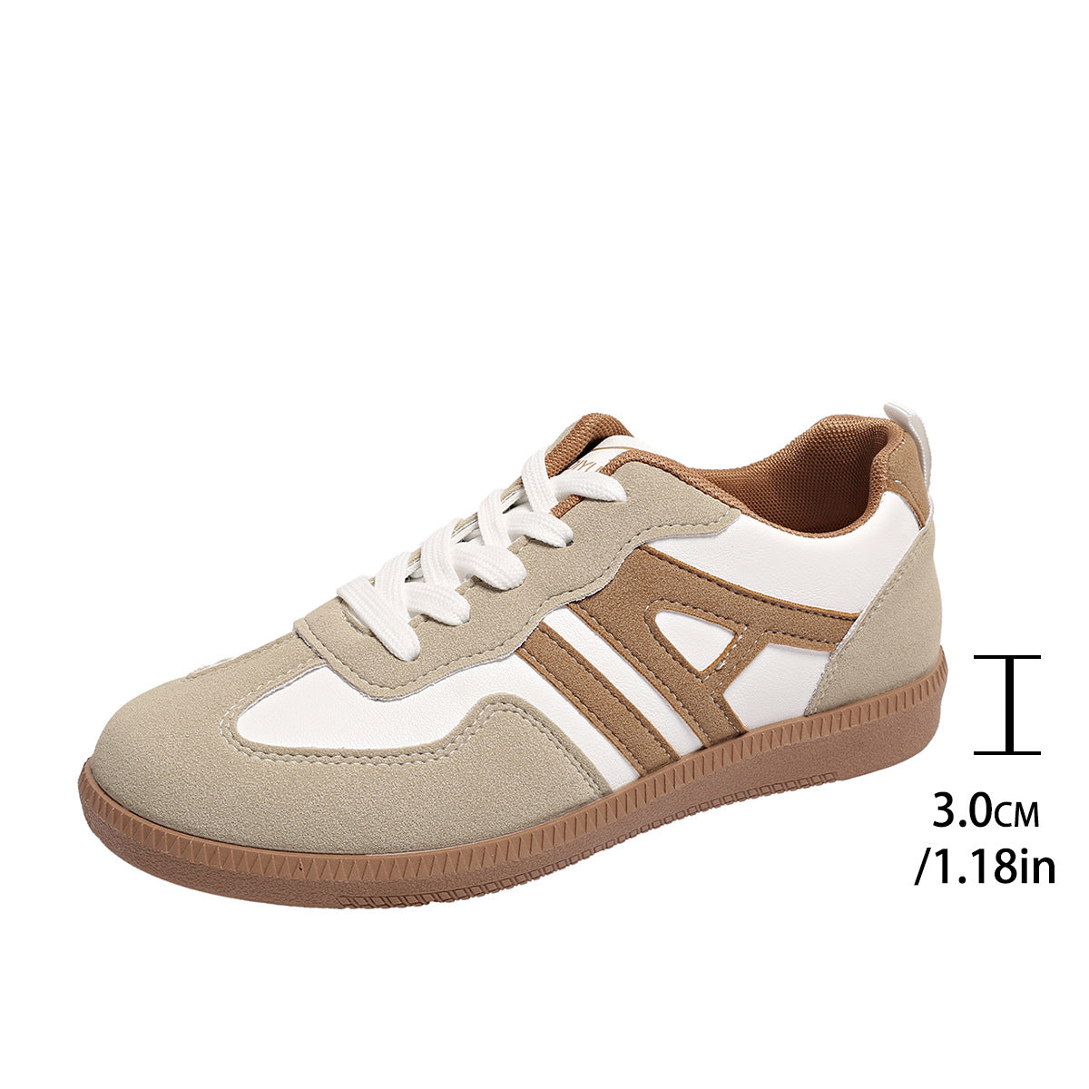 Retro Color Block Lace Up Jogging Shoes