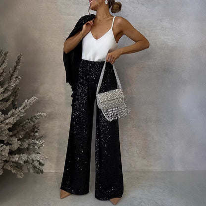 Tweedelig pailletten pak/ of los