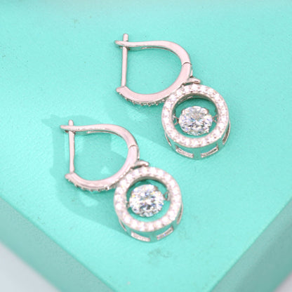 S925 zilveren Moissanite diamanten oorbellen