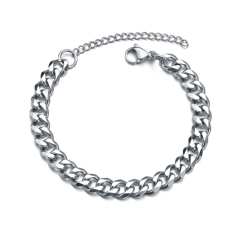 men's titanium steel bracelet six-sided grindingbracelet