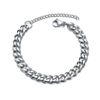 men's titanium steel bracelet six-sided grindingbracelet
