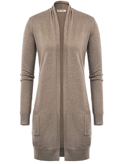 Dames open vest met lange mouwen en zakken