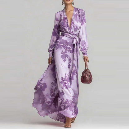 Floral Print Chiffon Maxi Dress