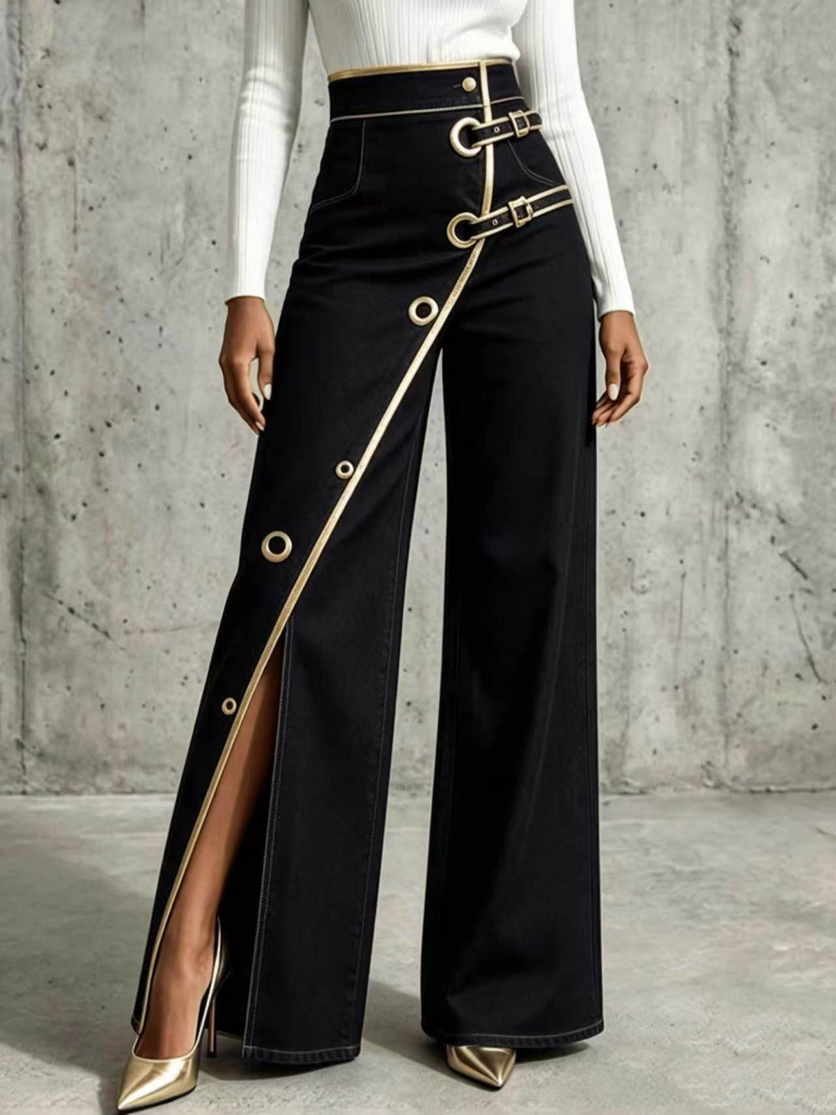 Womens Straight Leg Denim Pants