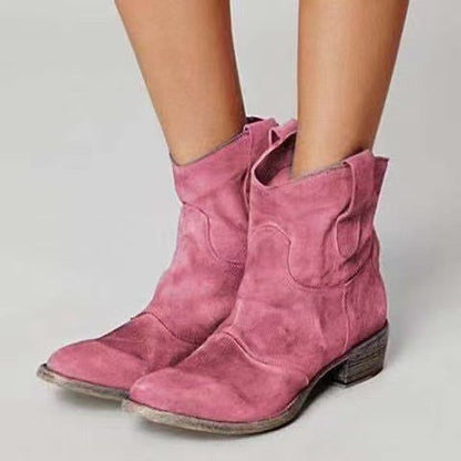 Comfortable Low-Heeled Boots in Large Sizes 40-48, Trendy Low-Cut Women's Boots, Trendy Martin Boots