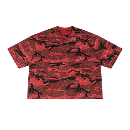 Men's Pure Cotton Camouflage Print Round Neck Short Sleeve Loose T-Shirt