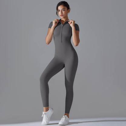 Womens Yoga Jumpsuit with Zipper