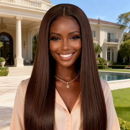Fashion Long Straight Hair Wig Front Lace Full Head Wig