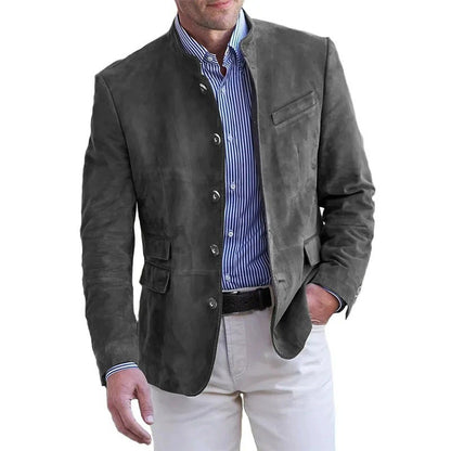 Mens Casual Suede Suit Jacket