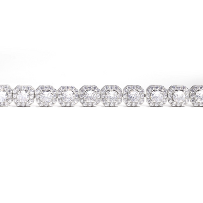 Full Diamond Square Cuban Chain Bracelet for Men