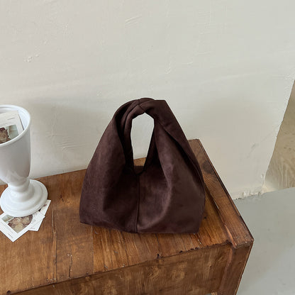 Women Suede Dumpling Bag Vintage Retro Handbag
