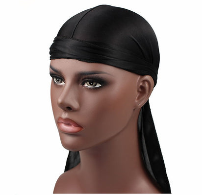 Silk satin long braided hair pirate hat