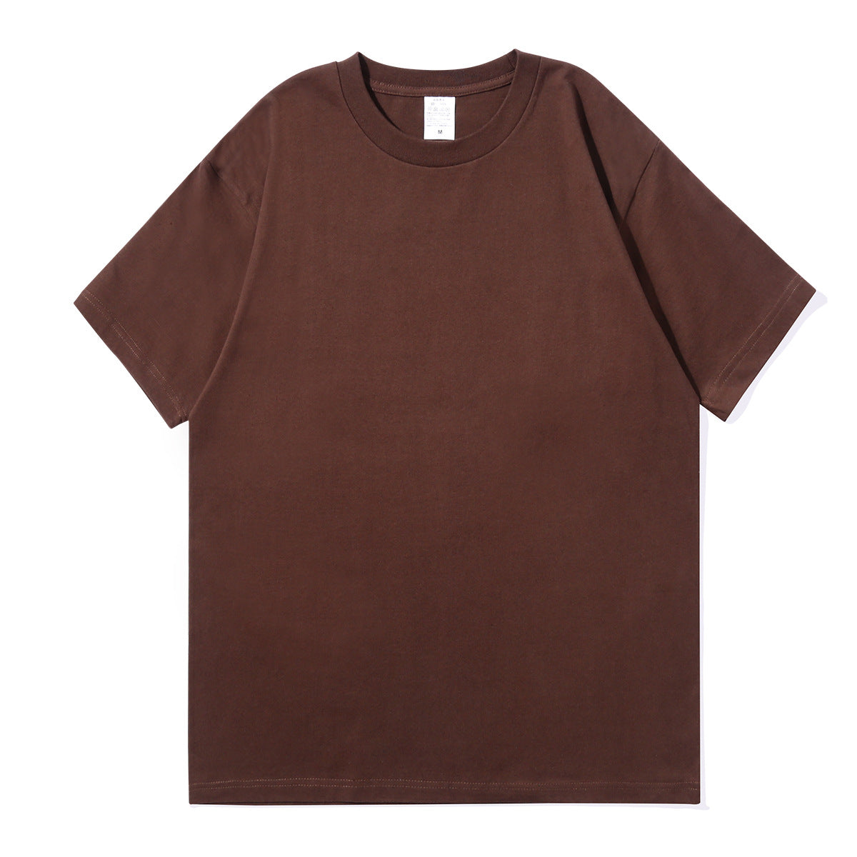 small neckline cotton loose short sleeve solid color bottoming T-shirt