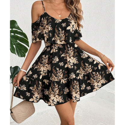 Floral Print Off-Shoulder Maxi Dress