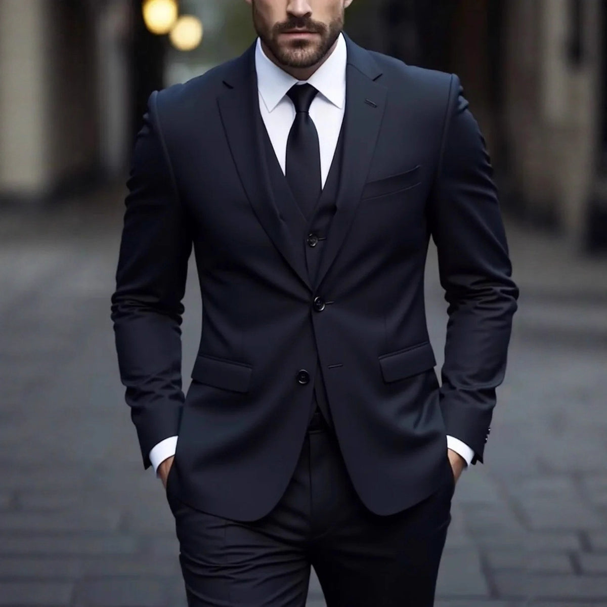 Men's Three-Piece Suit Business Casual Style