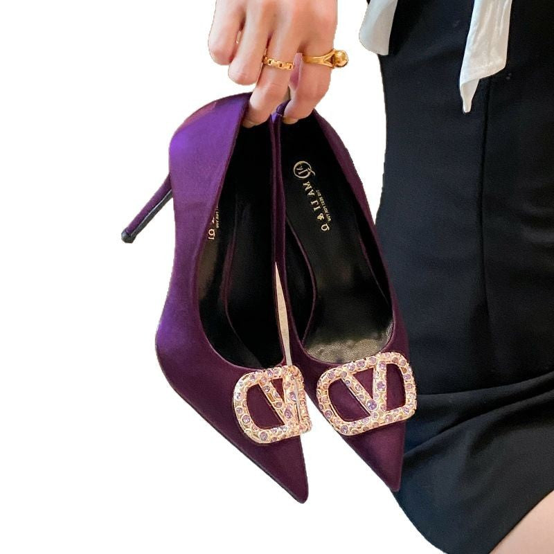 rhinestone high heels