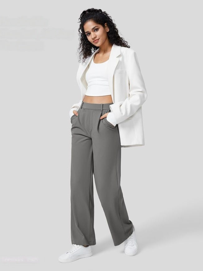 High waist suit pants stretch pants breathable comfortable casual pants women