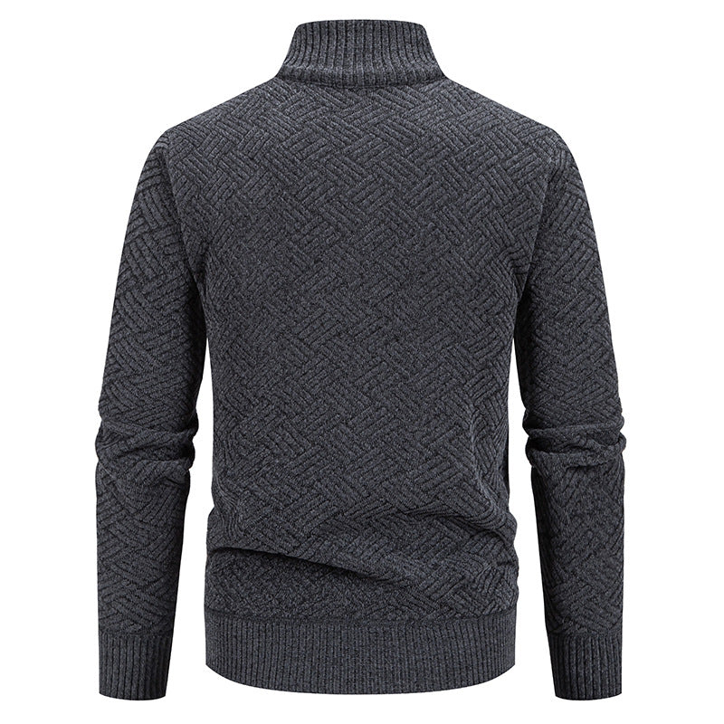 Mens Fleece Lined Knit Cardigan