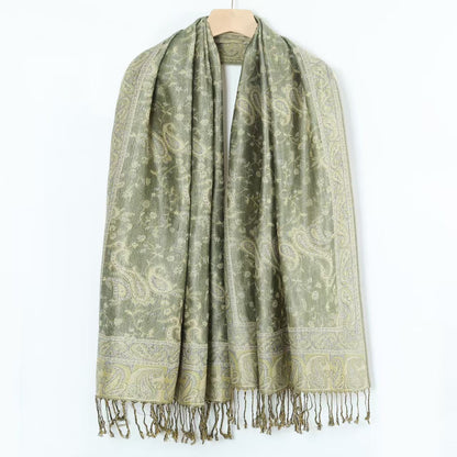 Women's Jacquard Imitation Cashmere Shawl Wrap Long Scarf