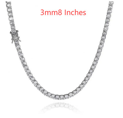 S925 Zilveren Moissanite Enkelrijige Tennisketting Unisex