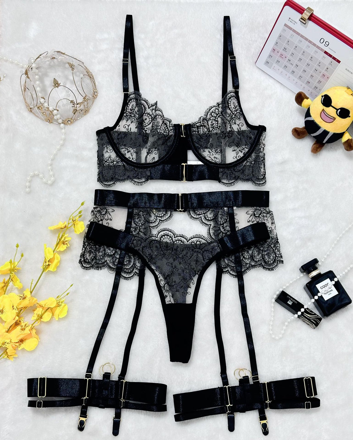 Sexy Lace Embroidery Lingerie Set