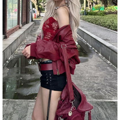 Retro Nationale Trend Korte PU Leren Jas