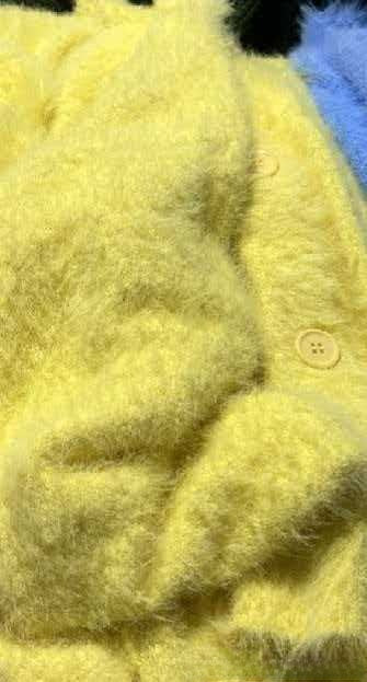 Women's Imitation Mink Fur V-Neck Long Sleeve Knit Cardigan Sweater