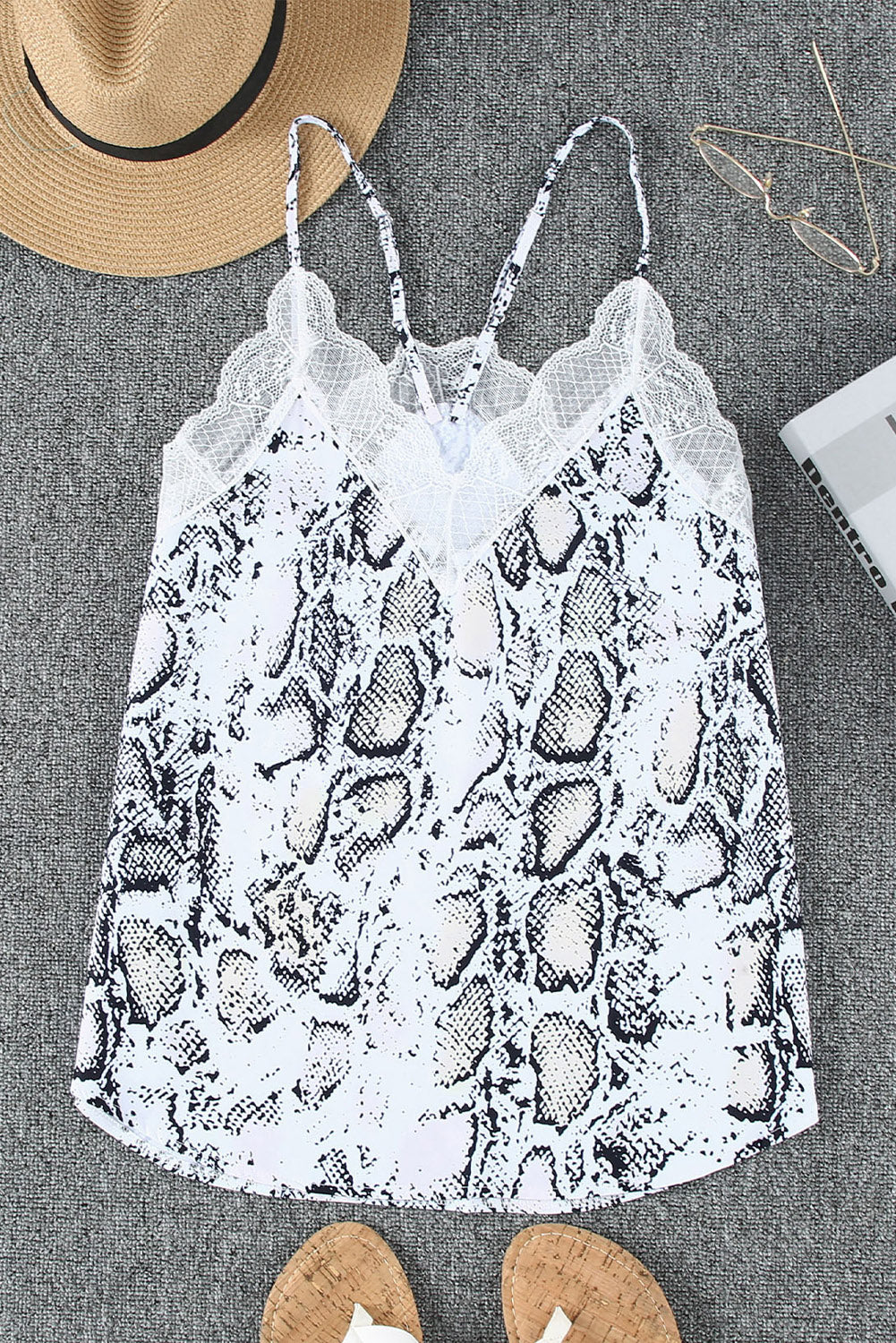 Stripe Lace Cami Tank