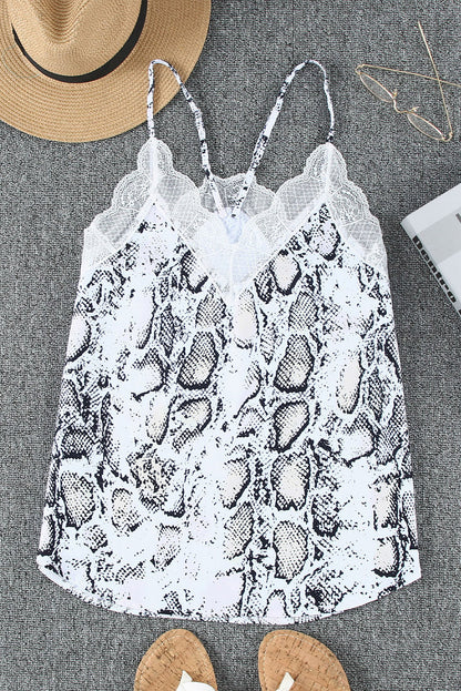 Stripe Lace Cami Tank