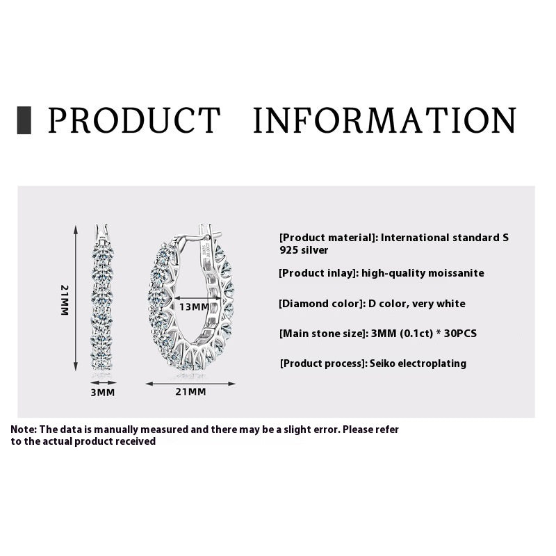 Luxe oorbellen met volle diamanten en moissaniet sterlingzilver