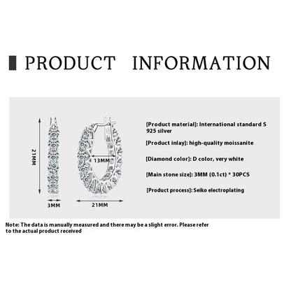 Luxe oorbellen met volle diamanten en moissaniet sterlingzilver