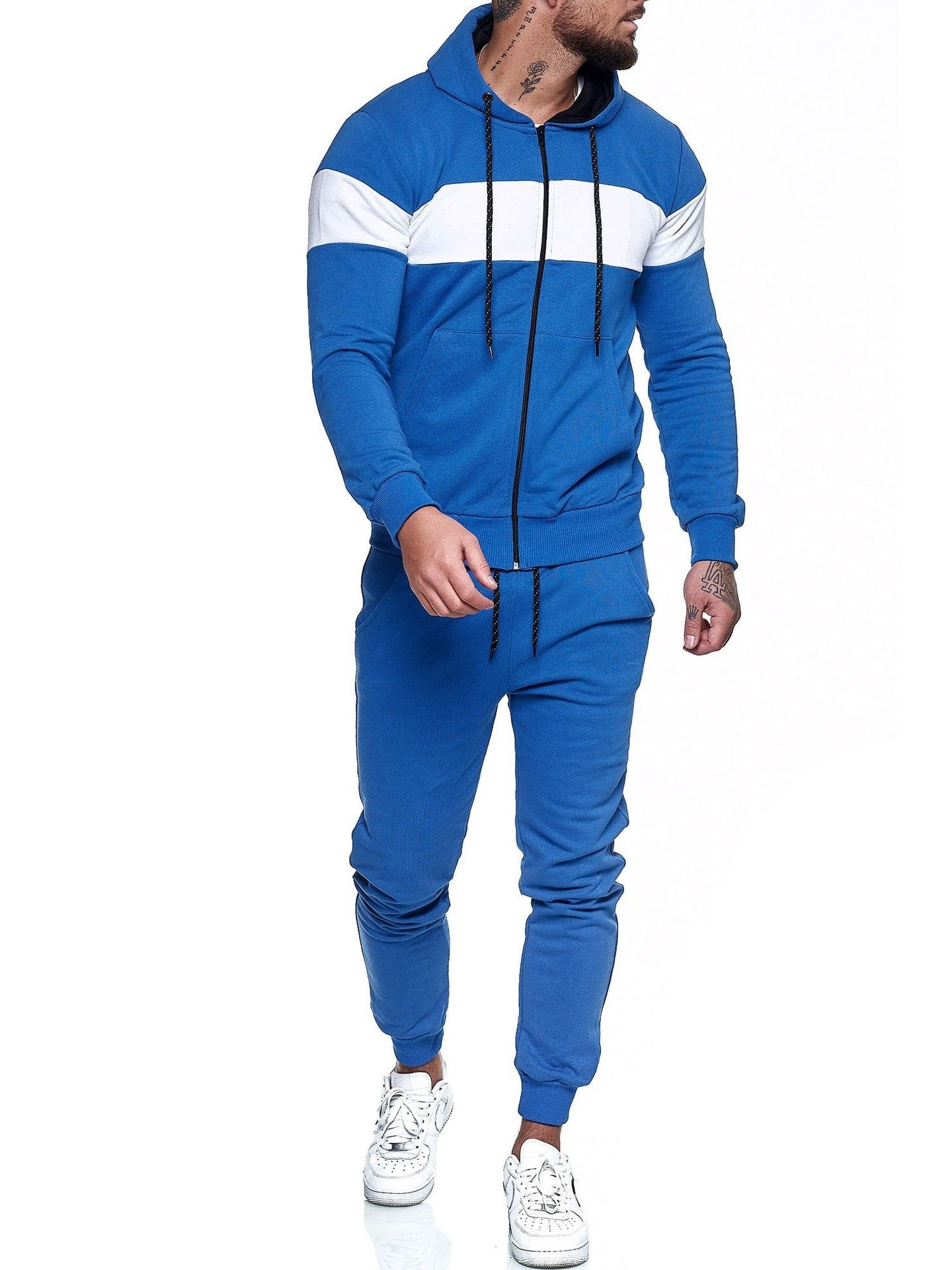 Heren Casual Trainingsset Met Kleurblok