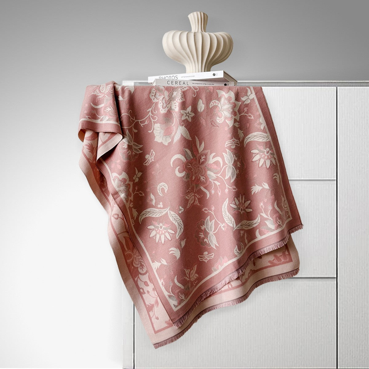 Double Sided Heart Pattern Womens Scarf