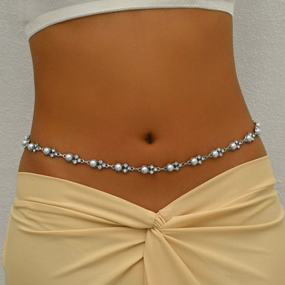 Fashion Beach Body Chain with Shells and Pearls