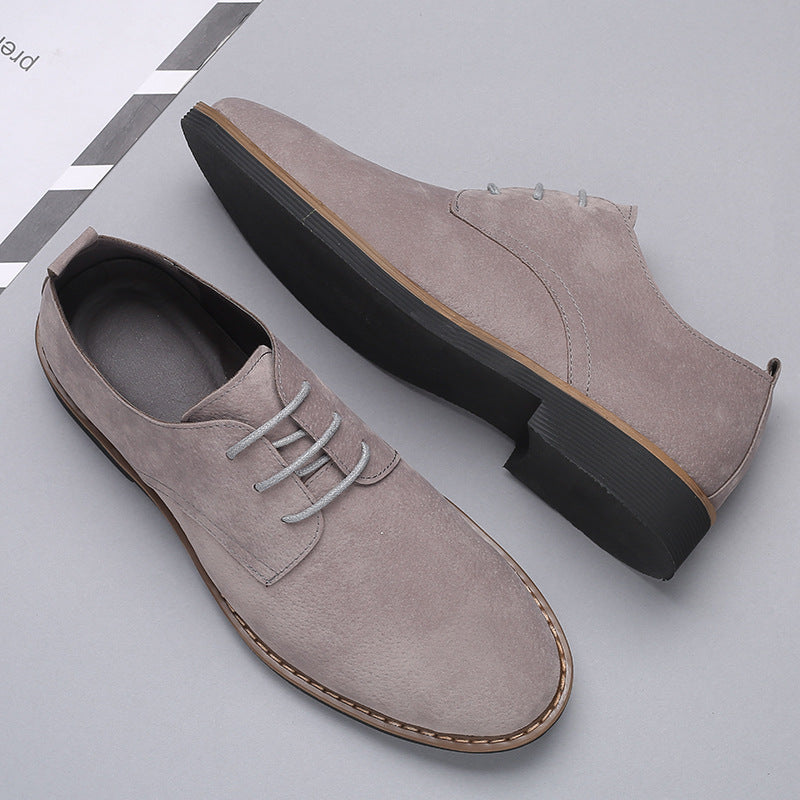Men's Frosted Casual Work Shoes Multicolor Men's Leather Shoes Lace-Up Fashion Trend Large Size Shoes