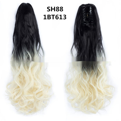 Synthetic Colorful Long Curly Hair Clip Ponytail