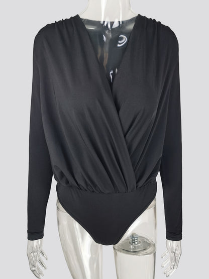 Women's V-Neck Slim Long Sleeve Jumpsuit