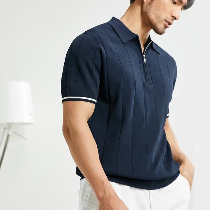 Poloshirt met korte mouwen revers en rits