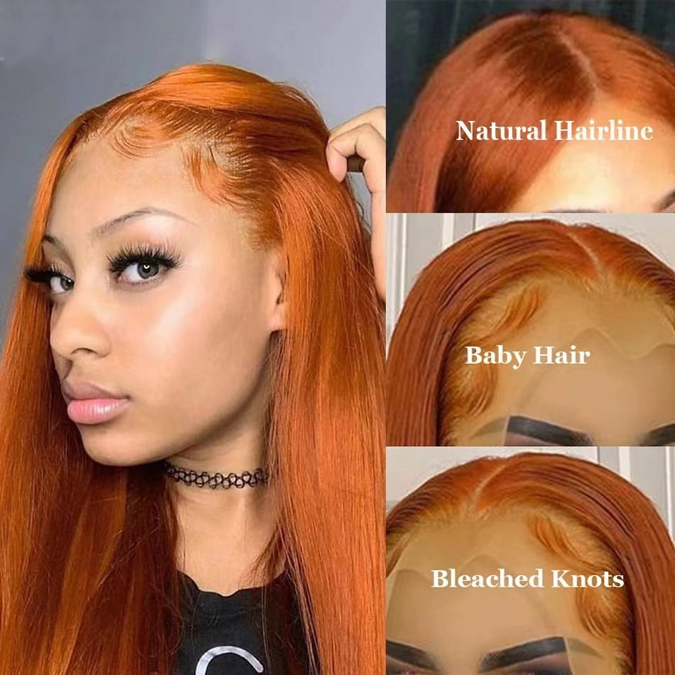 Synthetische oranje stijle lace wig