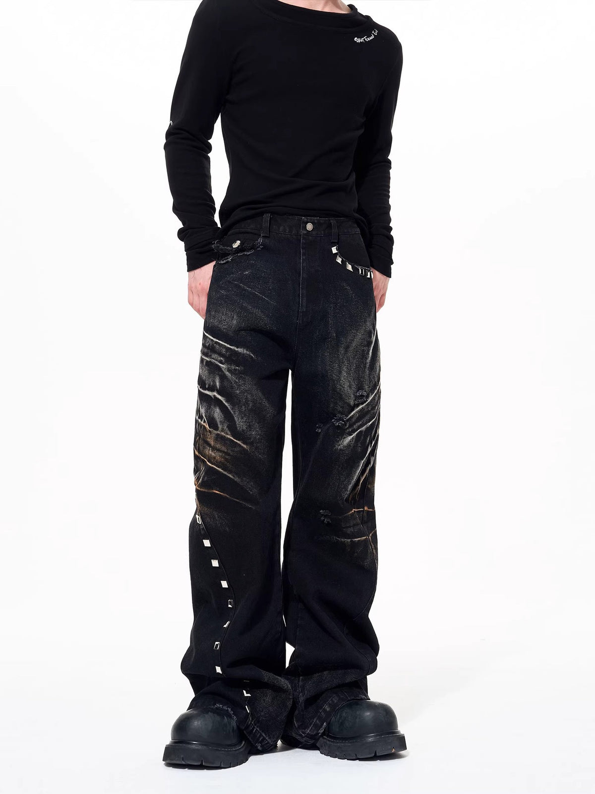 Vintage washed denim jeans